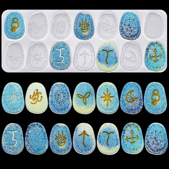 Witch Rune Resin Molds - Symbol Rune Letter Silicone Molds for DIY Crystal Epoxy - Picture 1 of 7